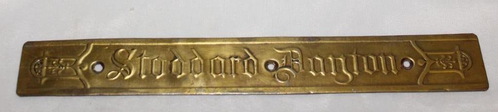 1908 Brass Stoddard Dayton Sill Plate Emblem (1 of 2)