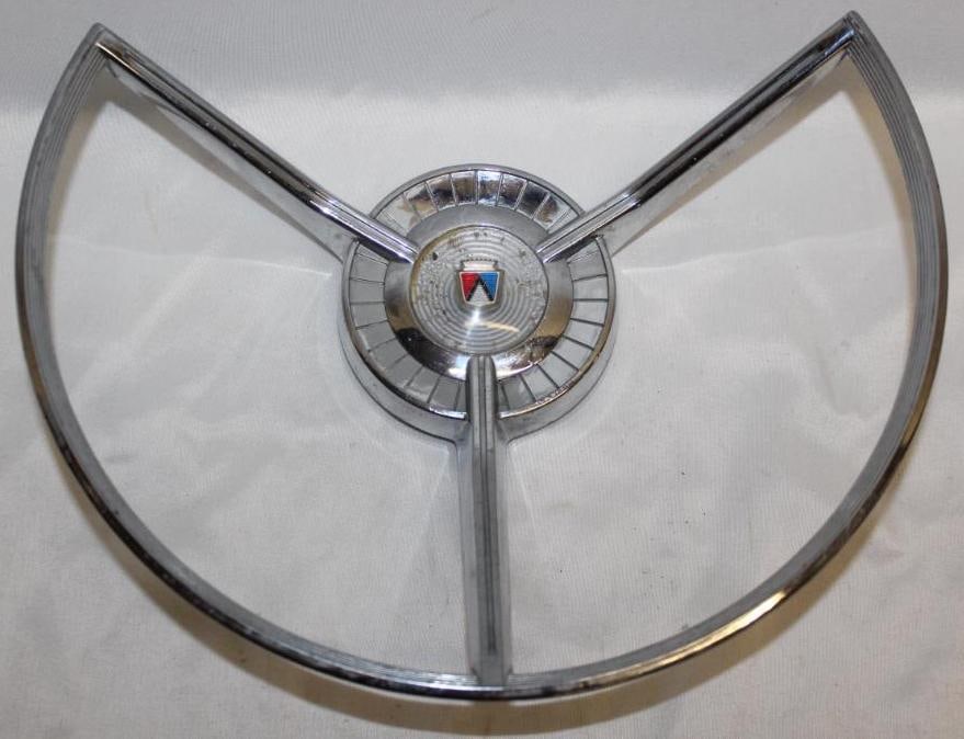 1956-1957 Ford Horn Button Steering Wheel: 12" x 9" x 3"