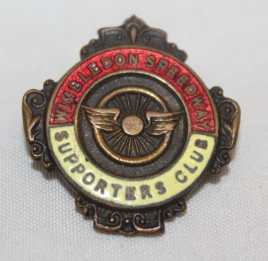Wimbledon Speedway Supporter Club Pin Badge: 1" x 1", cloisonne