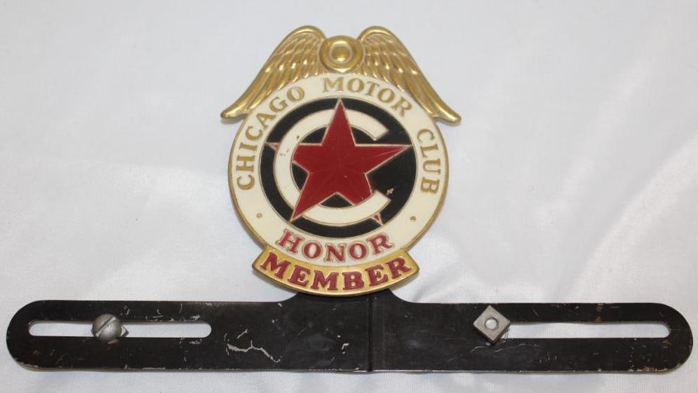 Chicago Motor Club AAA Honor Member Advertising License Plate Topper: 6" x 11"