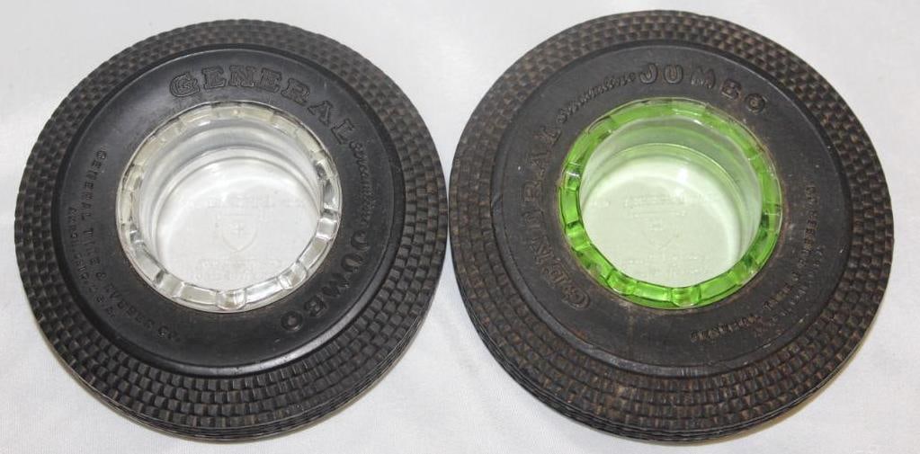 Group of 2 General Tire Advertising Tire Ashtrays (1 of 4)