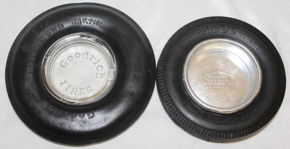 Group of 2 Goodrich Advertising Tire Ashtrays (1 of 4)