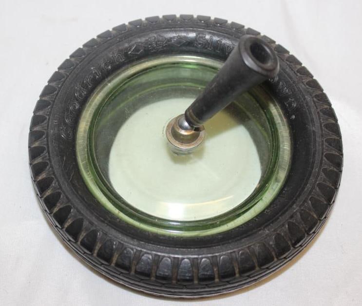 BF Goodrich Silvertown Advertising Tire Pen Holder w/ Green Glass center (1 of 2)