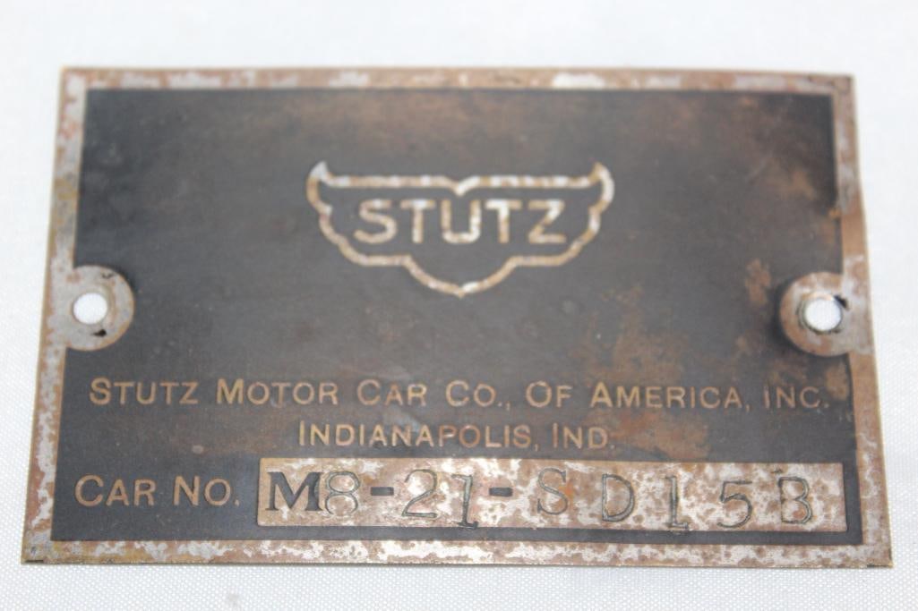 1929 Stutz Model M Serial Data Tag (1 of 2)