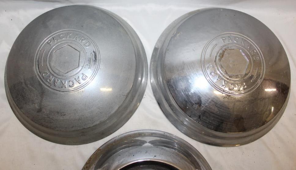 Group of 3 1948-1954 Packard Hubcaps: 13" Diameter & 11.5" Diameter