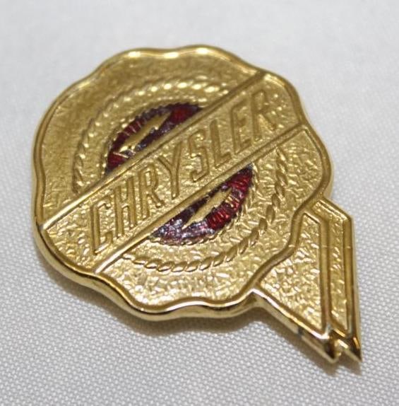 1930-1934 Chrysler Radiator Emblem Badge: 1.5" x 1", cloisonne