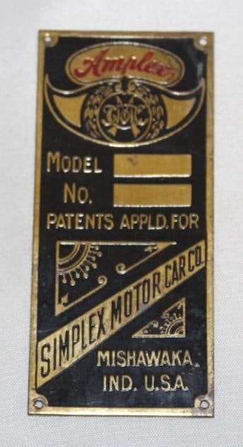 1910's Brass Simplex Amplex Data Emblem Badge (1 of 2)