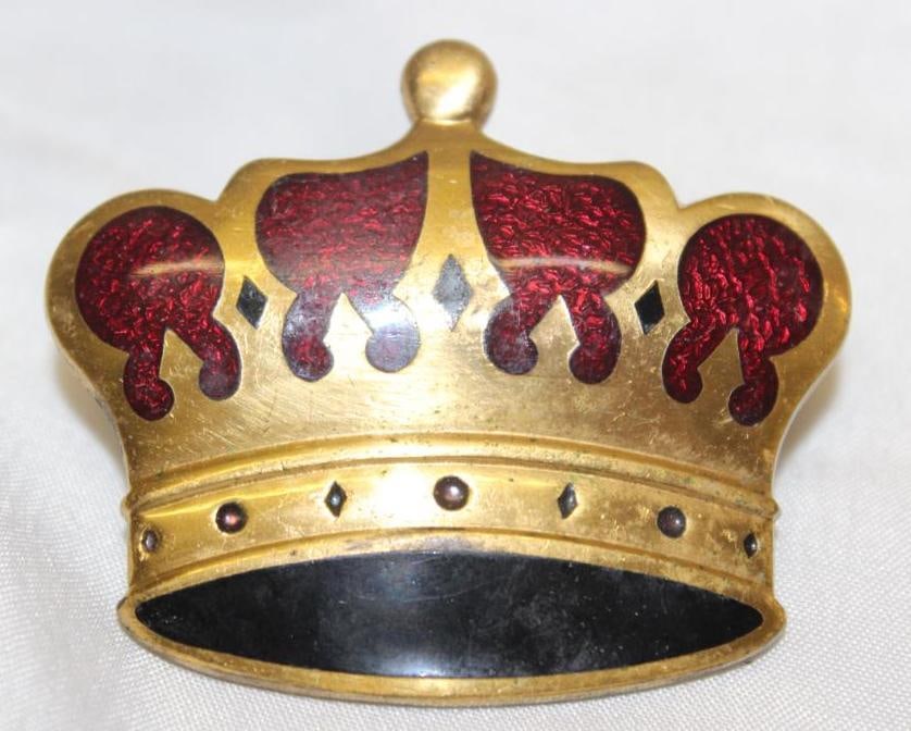 1940's Chrysler Imperial Emblem Badge: 2" x 2.5", cloisonne