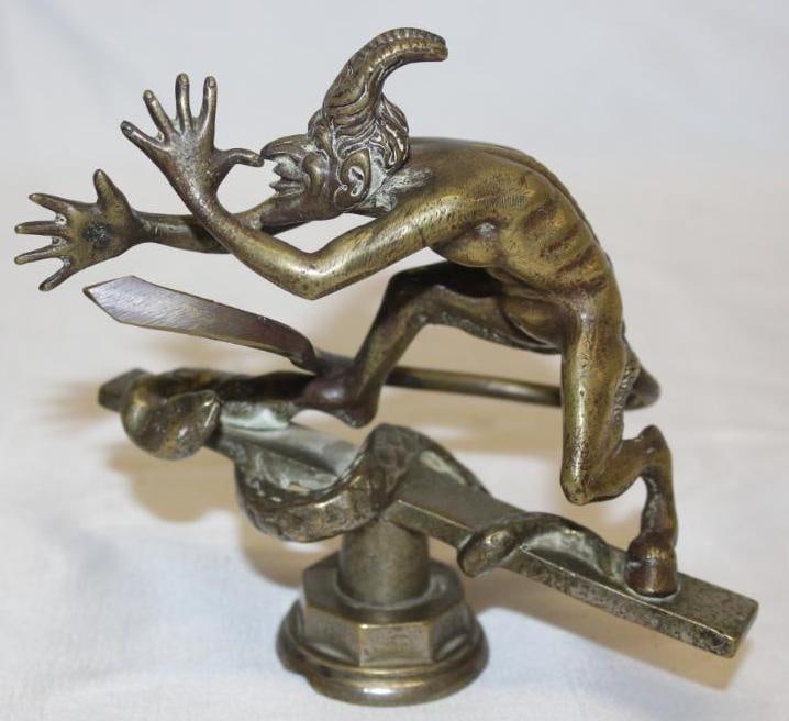 Devil w/ Snake Radiator Mascot Hood Ornament (1 of 4)