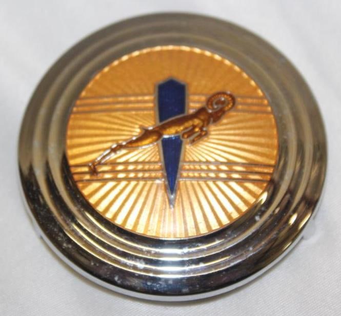1938 Dodge Horn Button Emblem Badge: 2.5" diameter, cloisonne