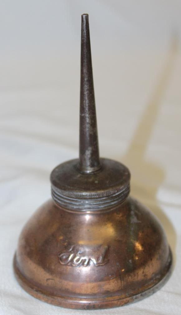 Ford Script Embossed Copper Oil Can (1 of 3)