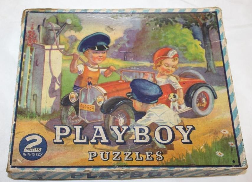 Early Automobile Scene Playboy Puzzles With Original Box (1 of 6)