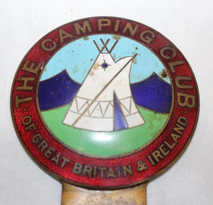 The Camping Club of Great Britain and Ireland License Plate Topper: 4.5" x 3", cloisonne