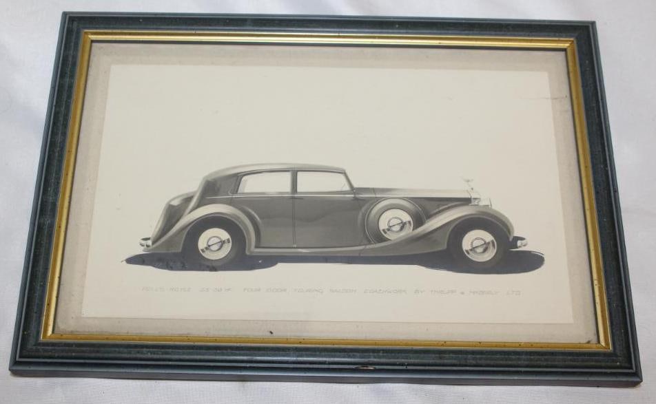 1930's Rolls Royce 25/30 Four Door Touring Saloon Thrupp & Maberly Coachwork Artwork (1 of 2)