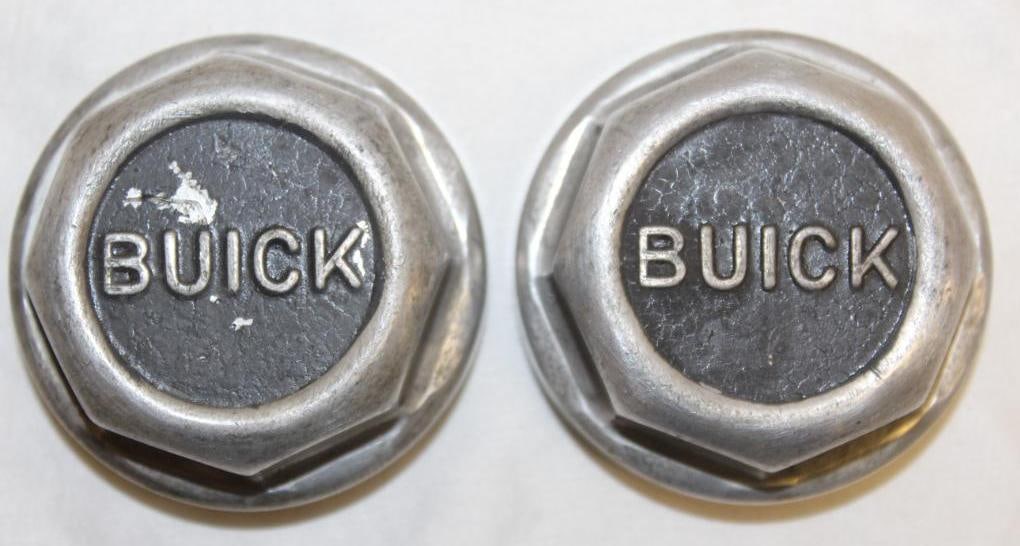 Group of 2 1920's Buick Automobile Threaded Hubcaps (1 of 2)