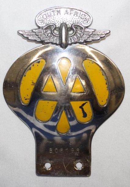 AA Automobile Association South Africa Advertising License Plate Topper: 3.75" x 5.5"