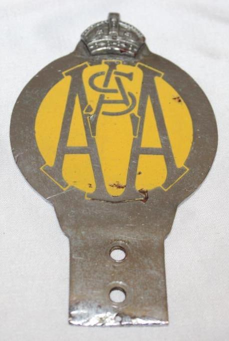 AA Automobile Association South Australia Advertising License Plate Topper: 2.5" x 4.5"