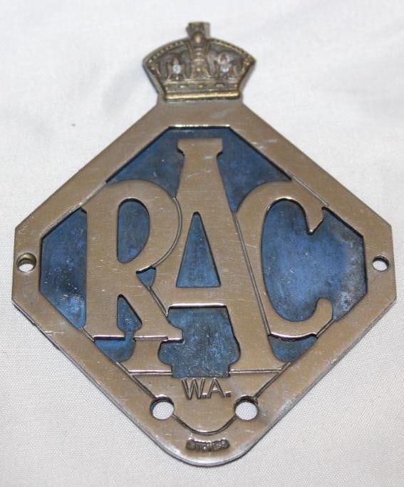 RAC Royal Automobile Club of Western Australia Radiator Emblem Badge: 3.25" x 4.25"