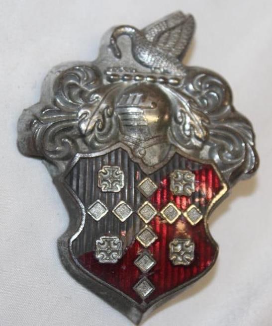 1930's-1940's Packard Motor Car Co Emblem Badge: 3.5" x 2.75", cloisonne
