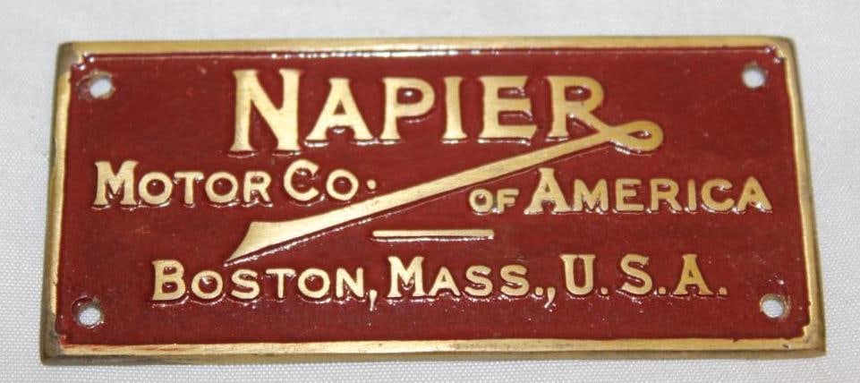 Early 1900's Brass Napier Motor Car Co Emblem Badge (1 of 2)