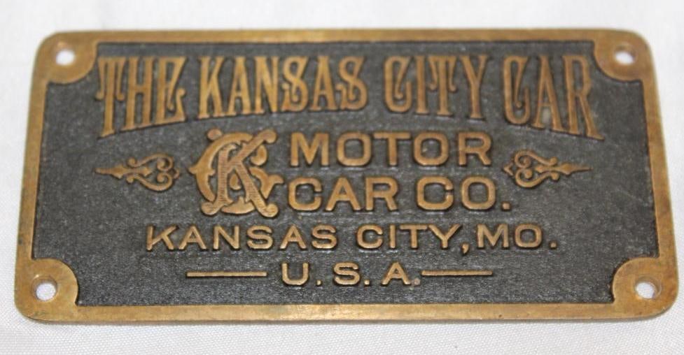 1906-1908 Kansas City Motor Car Co Brass Emblem Badge (1 of 2)