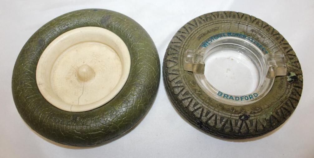 Group of 2 Firestone & Evergreen Advertising Tire Ashtrays (1 of 4)