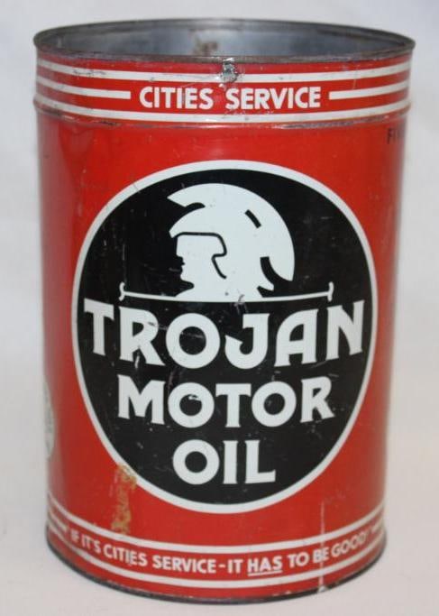 Cities Service Trojan 5 Quart Motor Oil Can (1 of 4)