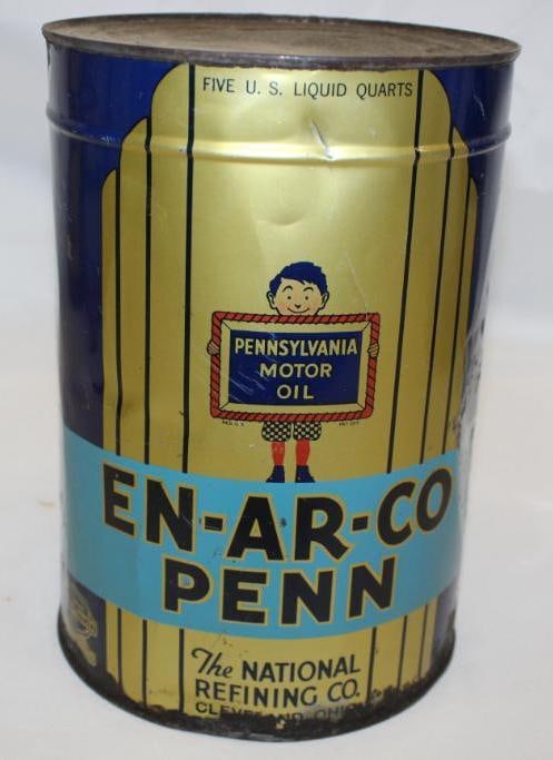 En-Ar-Co Penn 5 Quart Motor Oil Can (1 of 4)