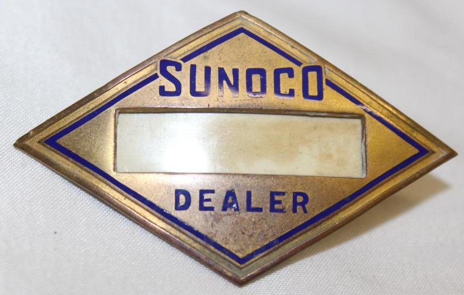 Sunoco Service Station Attendant Advertising Dealer Name Hat Badge (1 of 2)