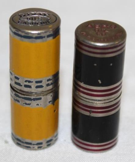 Group of 2 Dixie and Fleetwing Gasoline Advertising Lighters: 1.5" x .5" each