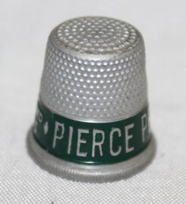 Pierce Pennant Gasoline Advertising Thimble: .75" x .75"