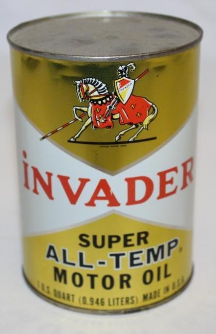 Invader Super All Temp Metal 1 Quart Motor Oil Can (1 of 4)