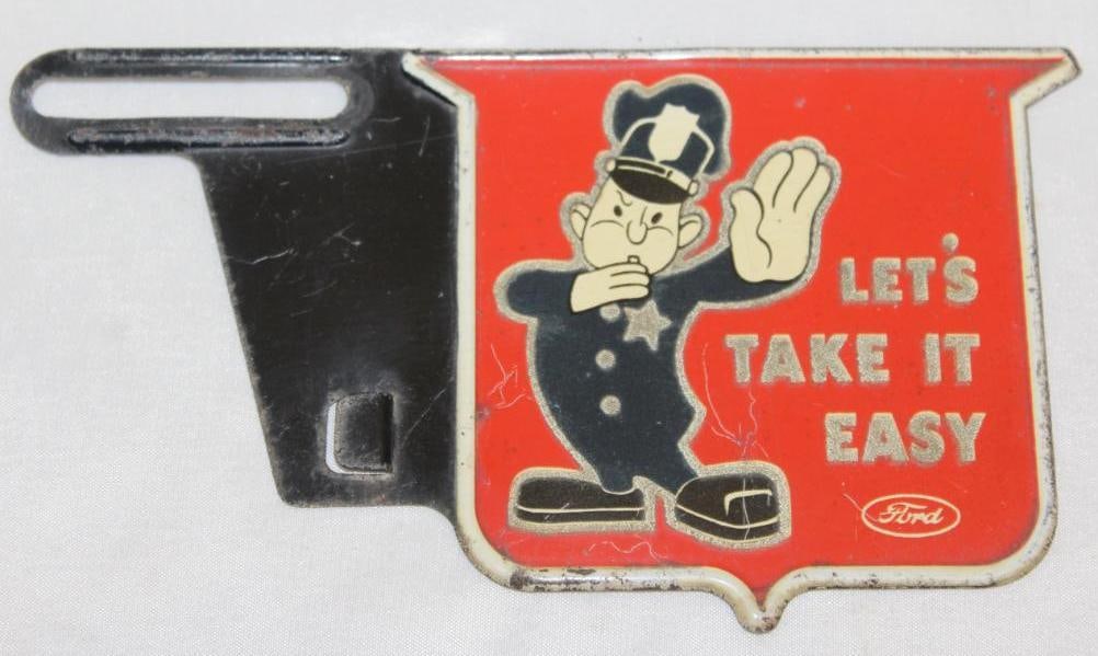 Ford Traffic Cop Advertising License Plate Topper (1 of 2)