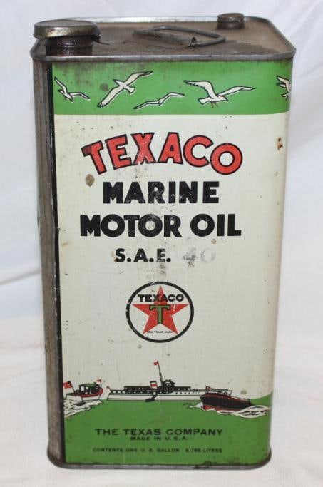 Graphic Texaco Marine 1 Gallon Motor Oil Can (1 of 5)