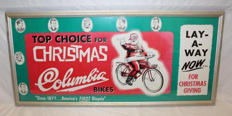 1950's Columbia Bikes Christmas Advertising Display Ad (1 of 3)