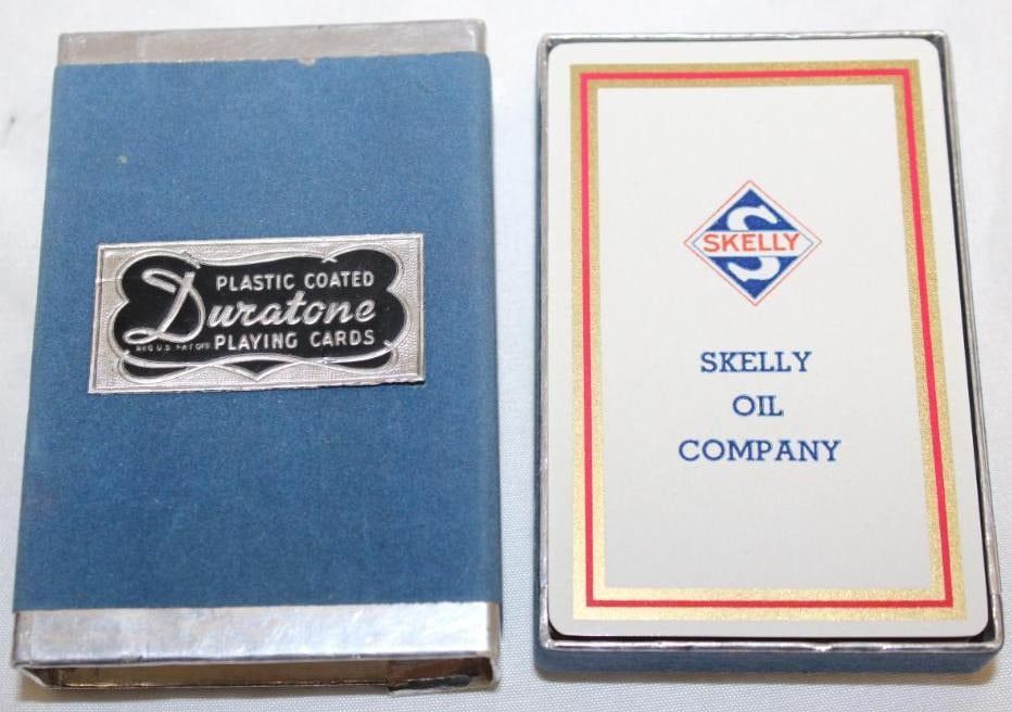 Skelly Oil Company Plastic Coated Advertising Playing Cards: 2.5" x 3.5", in case
