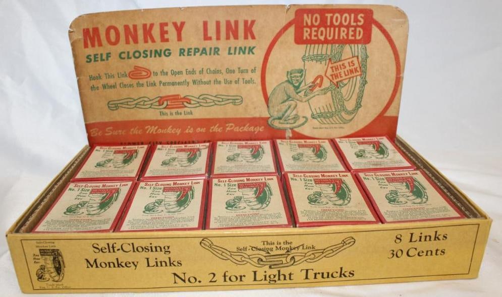 NOS Monkey Link Tire Chain Advertising Countertop Display (1 of 8)