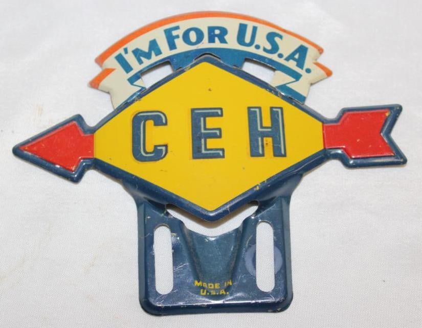 I'm for USA Sunoco War Time Advertising License Plate Topper (1 of 2)