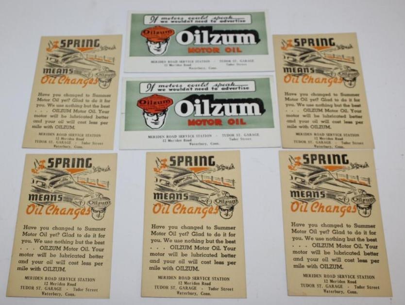 Group of 7 Oilzum Service Station Advertising Ink Blotters and Post Cards (1 of 4)