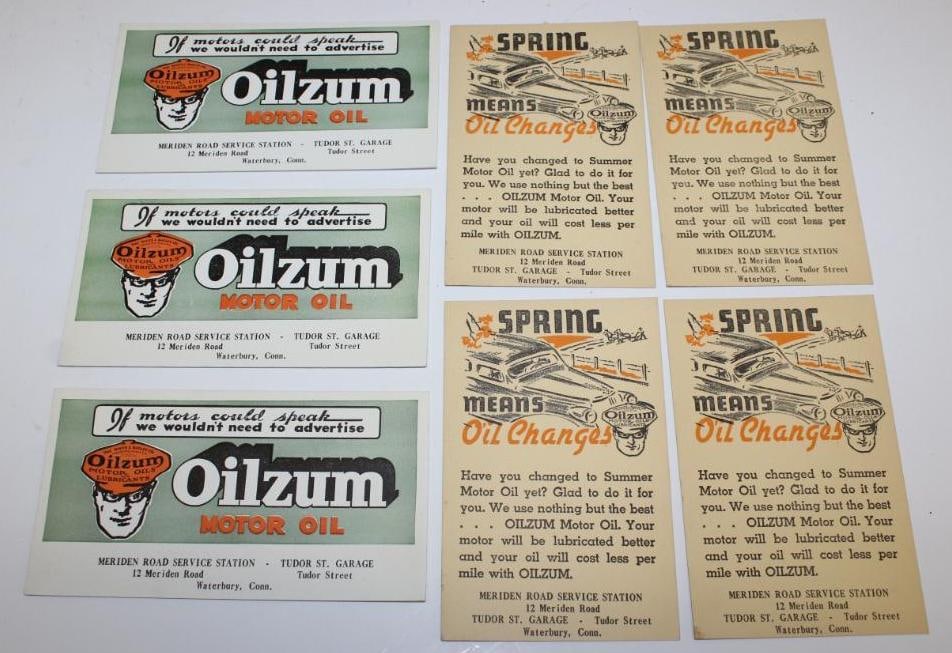 Group of 7 Oilzum Service Station Advertising Ink Blotters and Post Cards (1 of 4)