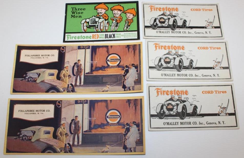 Group of 7 Firestone Tires Service Station Advertising Ink Blotters (1 of 4)