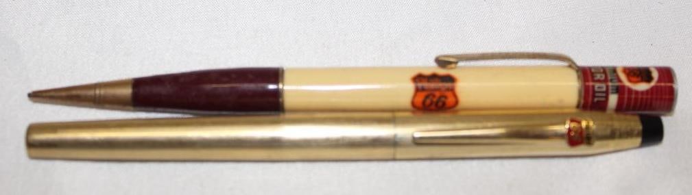 Group of 2 Phillips 66 Pen and Pencil: pencil dated 1949, largest 5.5"