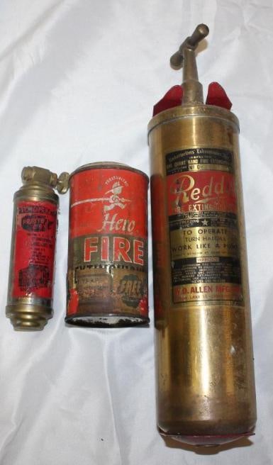 Group of 3 Brass Fire Extinguishers (1 of 6)