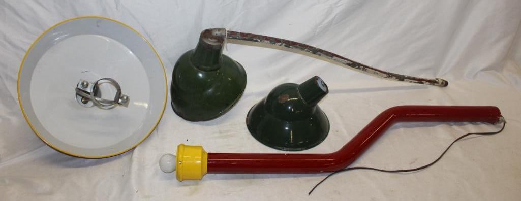 Group of 3 Service Station Island And Sign Light Shades and Posts (1 of 4)