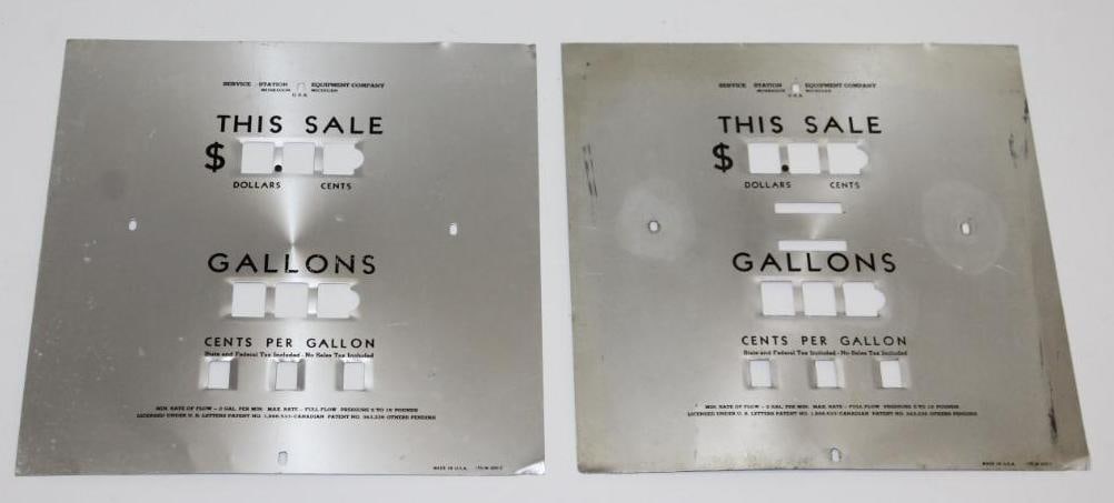 Pair of Service Station Equipment Gas Pump Face Plates (1 of 6)