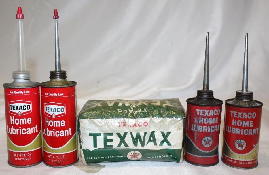 Group of 5 Texaco Oiler Cans (1 of 2)