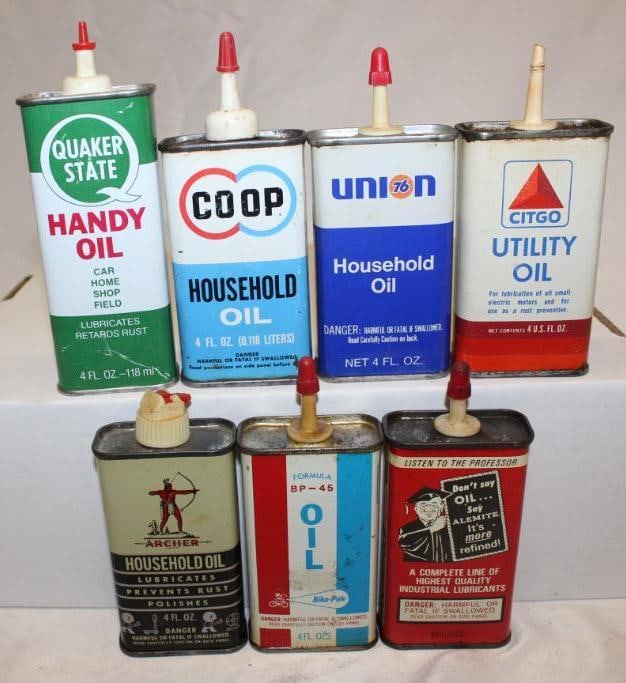 Group of 7 Miscellaneous Advertising Oiler Cans (1 of 4)