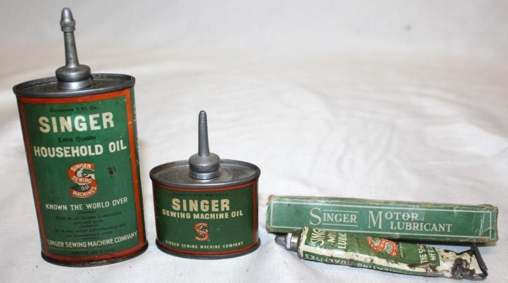 Group of 3 Singer Sewing Machine Oiler Cans (1 of 2)