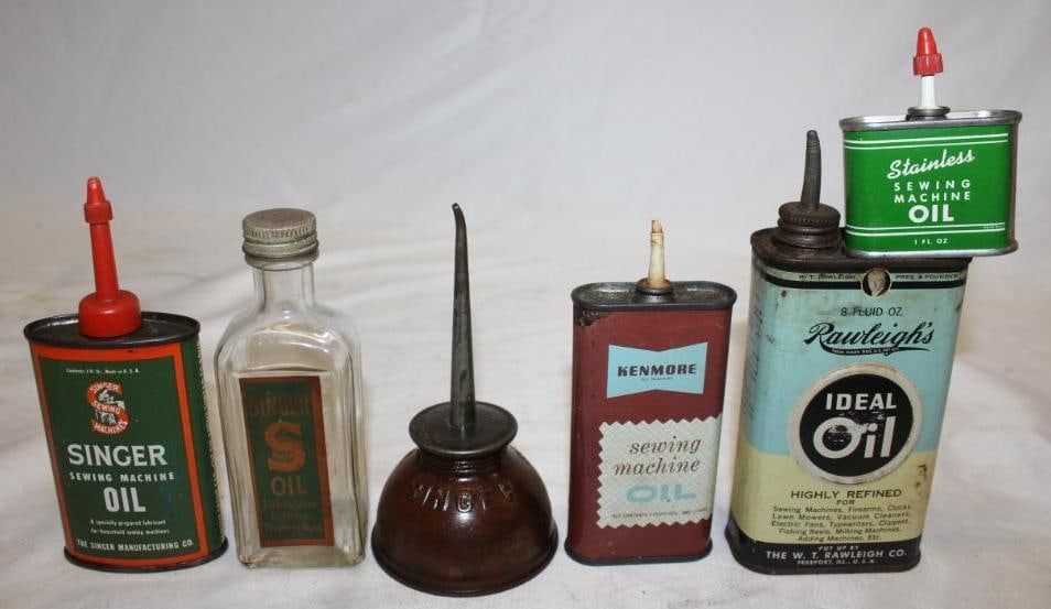 Group of 6 Sewing Machine Oiler Cans Singer and Kenmore (1 of 2)