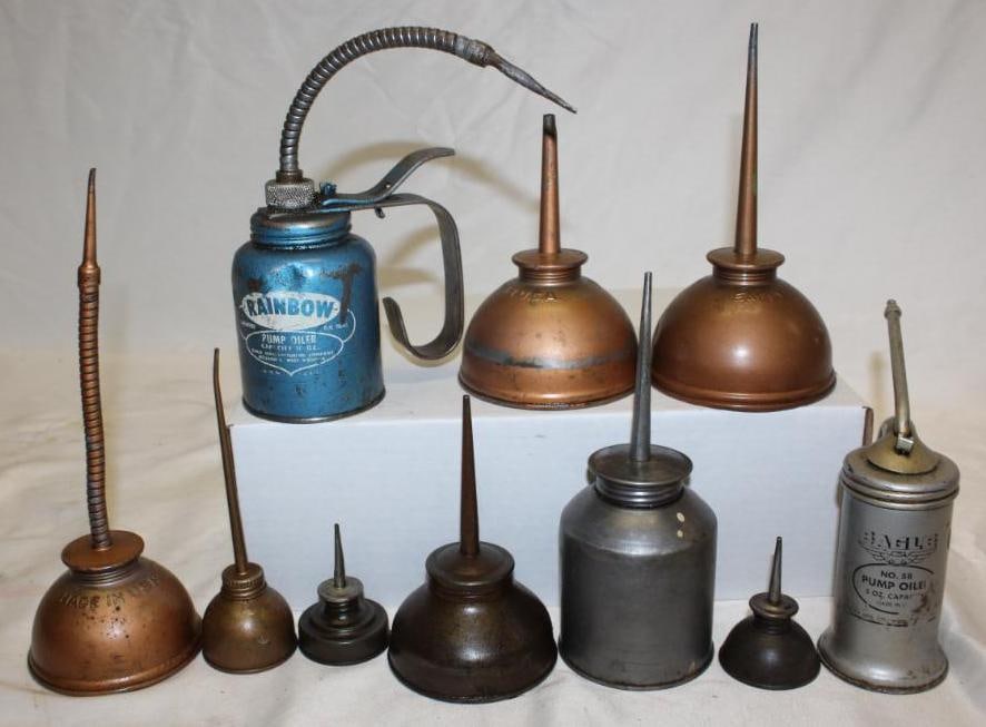 Group of 10 Automotive Oiler Cans (1 of 1)